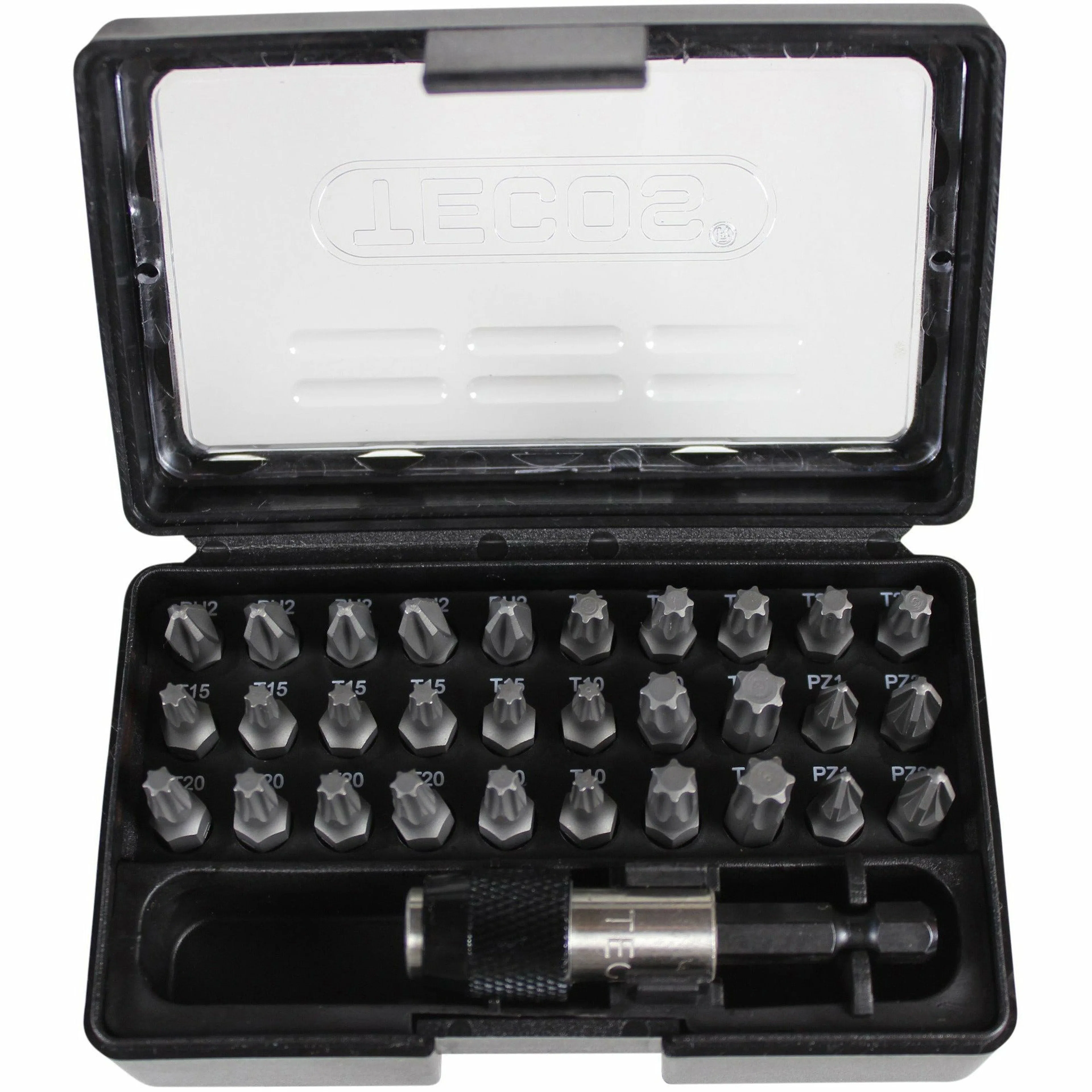 Bitsset Tecos 31 Delar svart i box