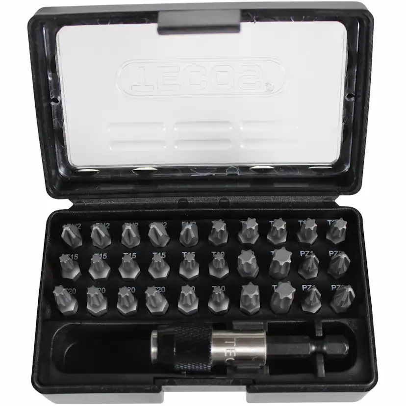 Bitsset Tecos 31 Delar svart i box