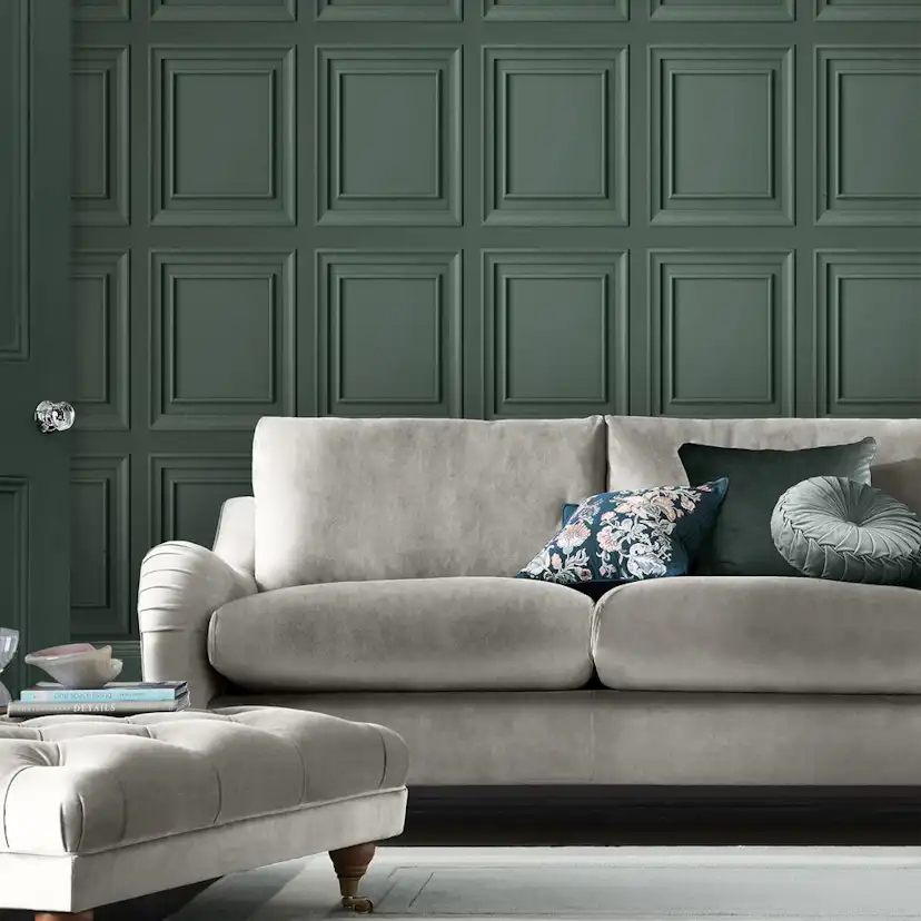 Tapet Laura Ashley Redbrook Trä Panel Fern Grön 119844