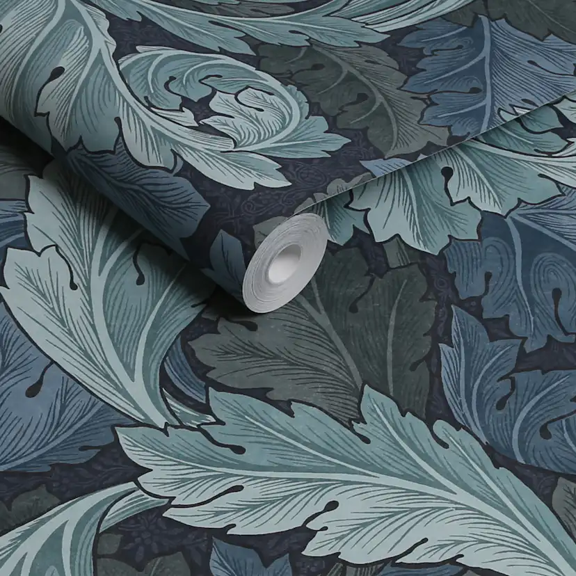 Tapet William Morris At Home Acanthus 124225 EasyUp, Mönstrad Blå
