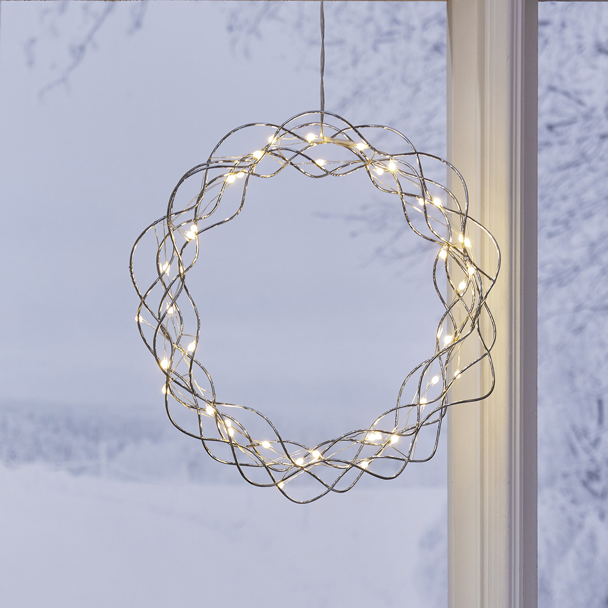 Hängande Dekoration Star Trading Curly Krans LED