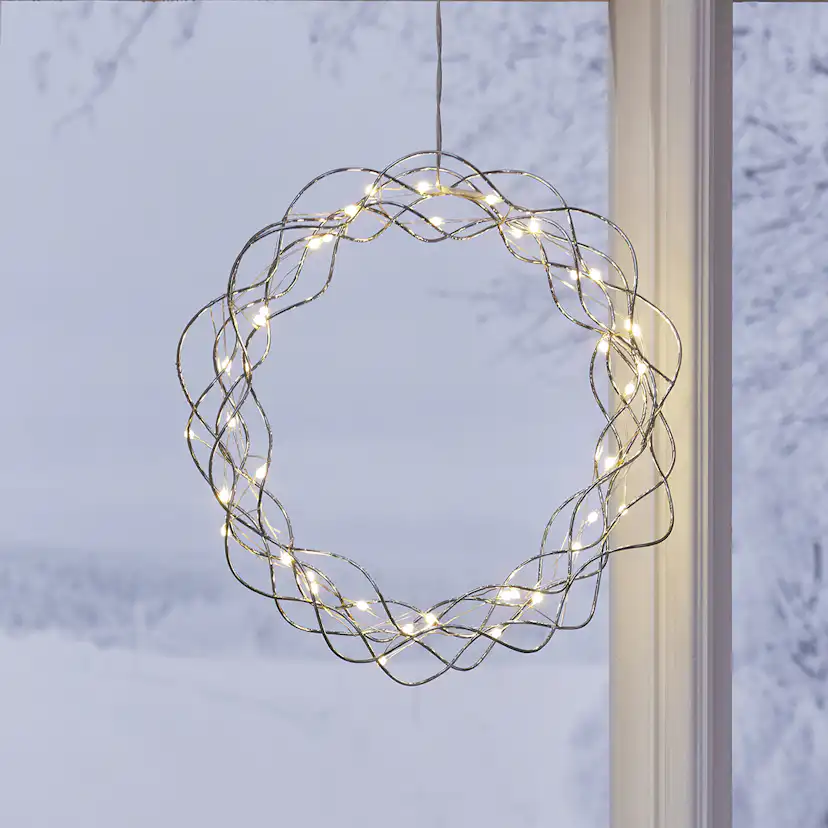 Hängande Dekoration Star Trading Curly Krans LED