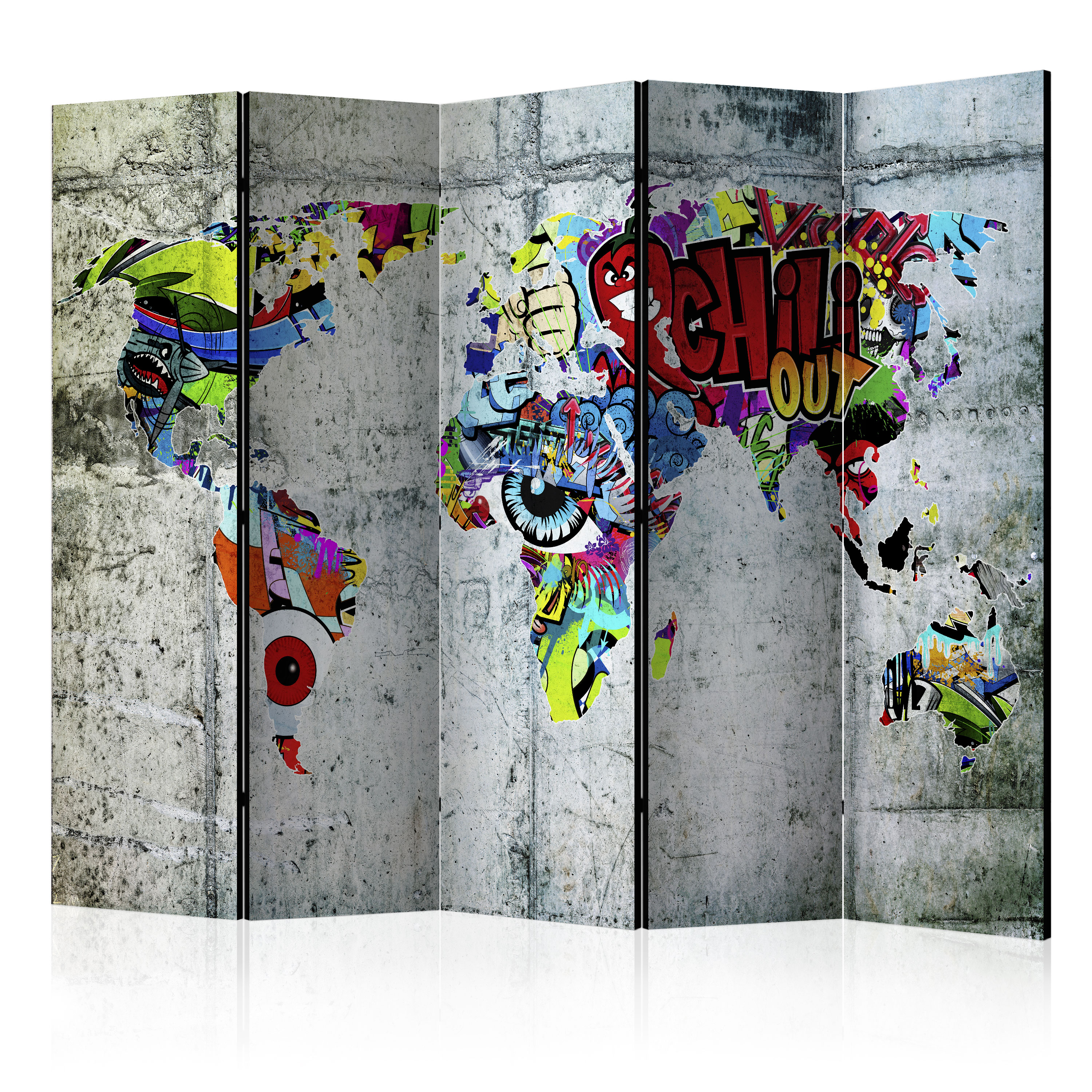 Rumsavdelare Arkiio Graffiti World 225x172 cm