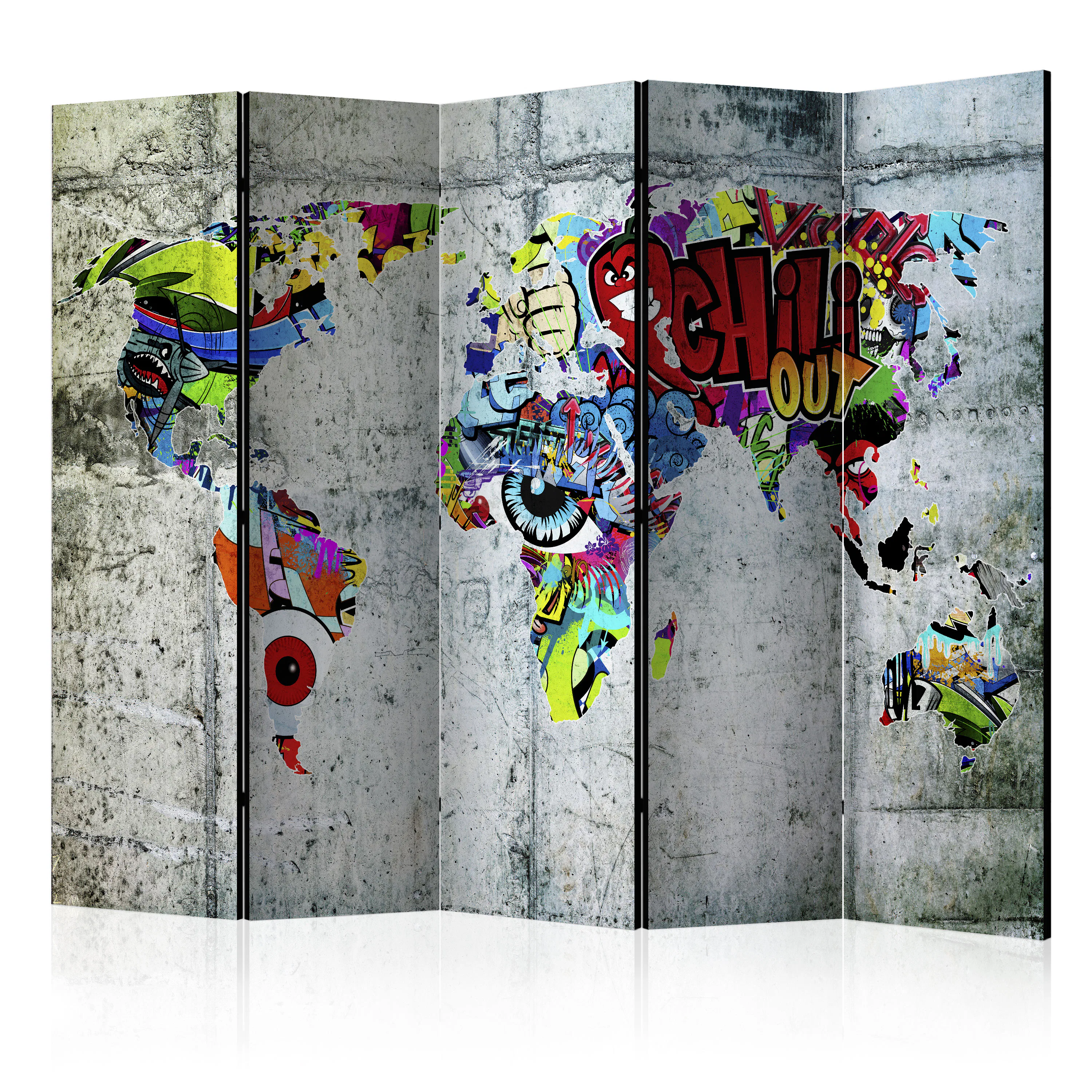 Rumsavdelare Arkiio Graffiti World 225x172 cm