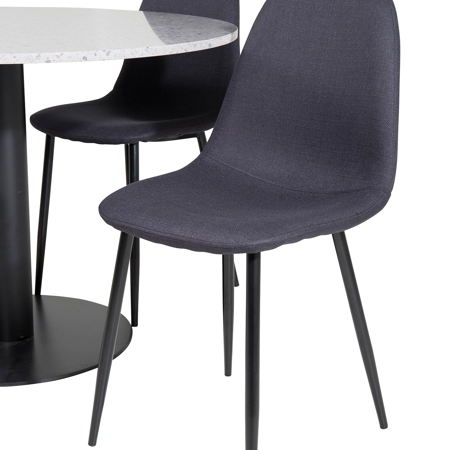 Razzia Table - Grey / Black+Polar Chair - Black Fabric_4 Grå/Svart