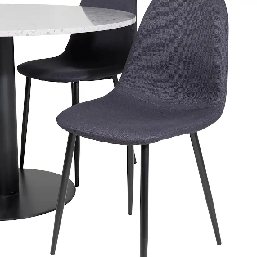 Razzia Table - Grey / Black+Polar Chair - Black Fabric_4 Grå/Svart