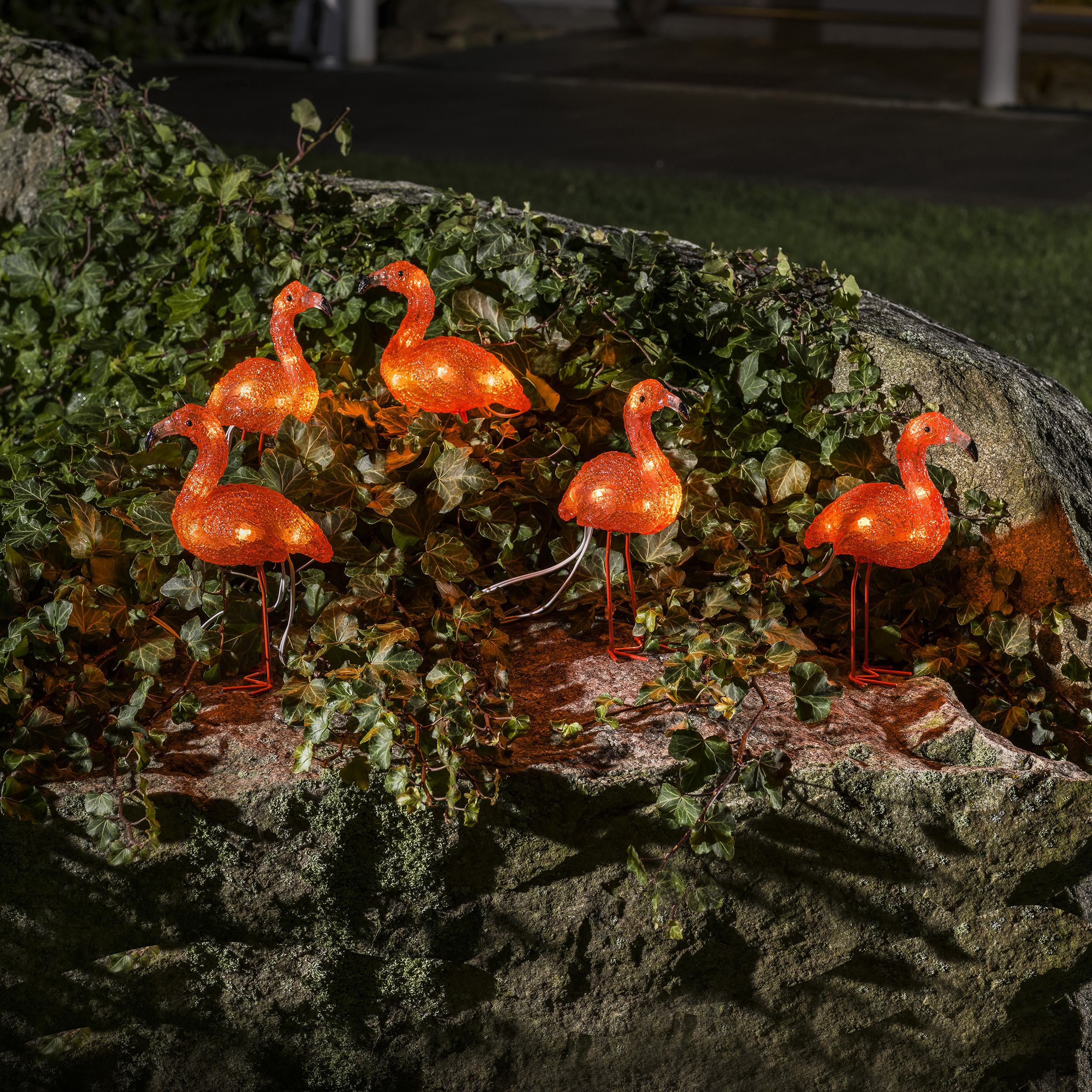 Dekorationsbelysning Gnosjö Konstsmide Flamingos Akryl 5 st LED