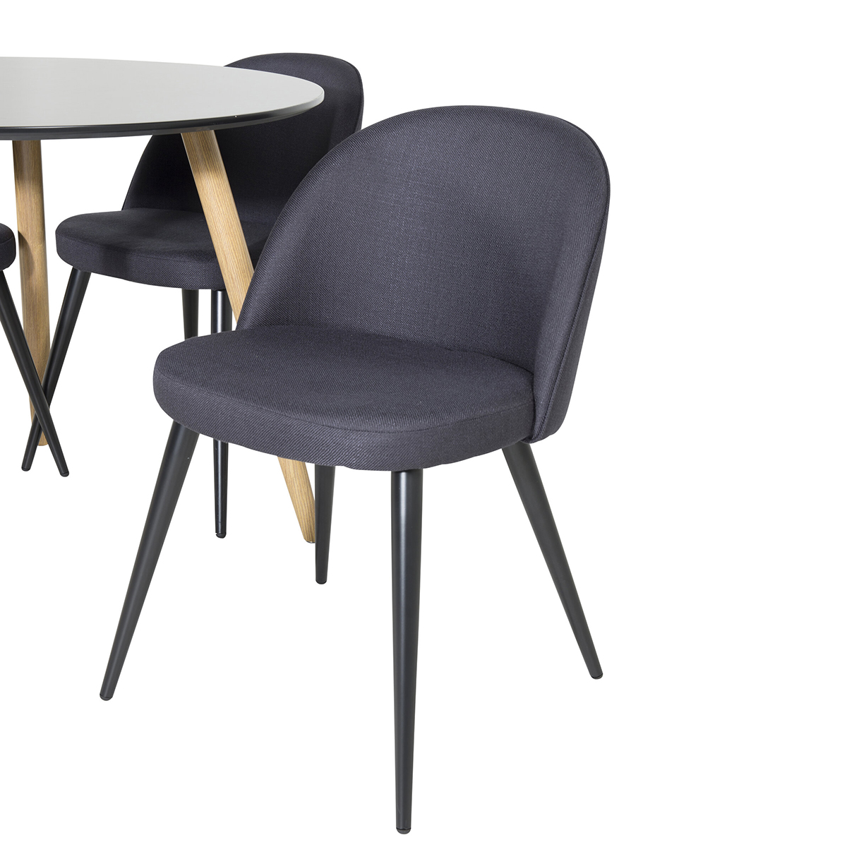 Matgrupp Venture Home Plaza Ø100 cmmed 4st Velvet Matstolar