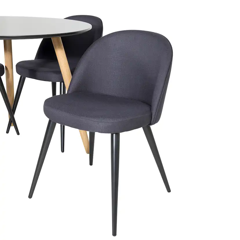 Matgrupp Venture Home Plaza Ø100 cmmed 4st Velvet Matstolar