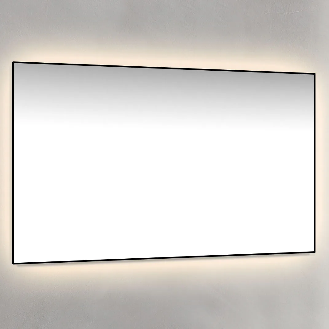 Spegel 120x70 Ambilight Svart Ram Bredd: 1200 mm, Mattsvart