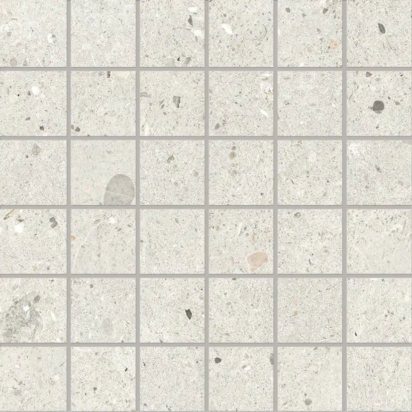 Mosaik Lhådös Slite ljusgrå mosaik 5x5 cm