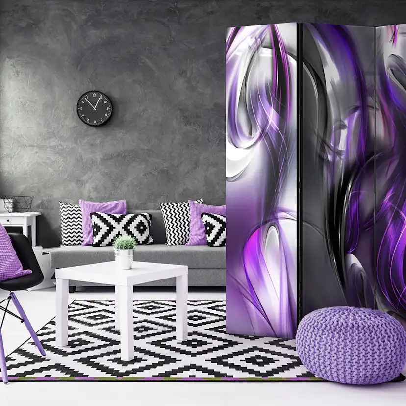 Rumsavdelare Skärmvägg Arkiio Purple Swirls 135x172 cm