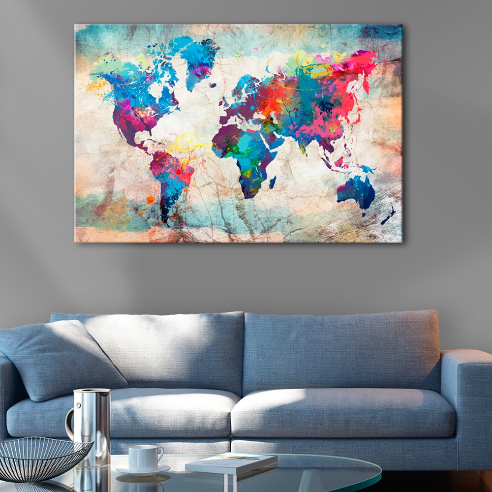 Tavla Arkiio World Map Colourful Madness