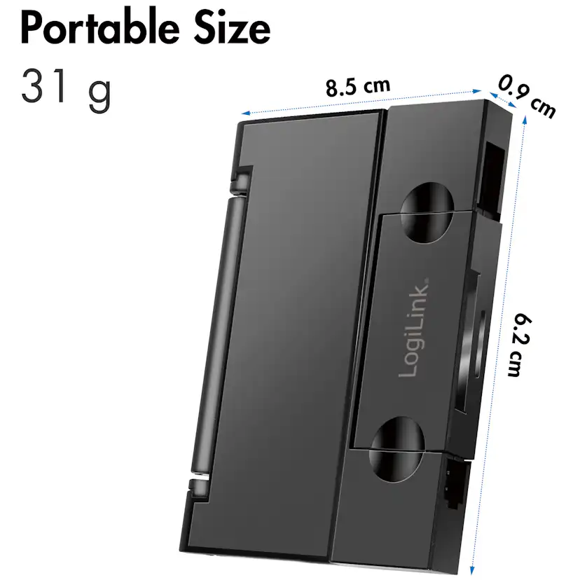 Minneskortsläsare LogiLink USB-C + USB-A MicroSD - och SD-kort inkl. Förvaring