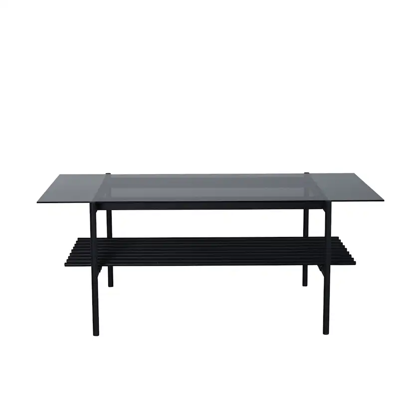 Von Staf Sofa Table - black / Black Smoked Glass glass Svart Glas