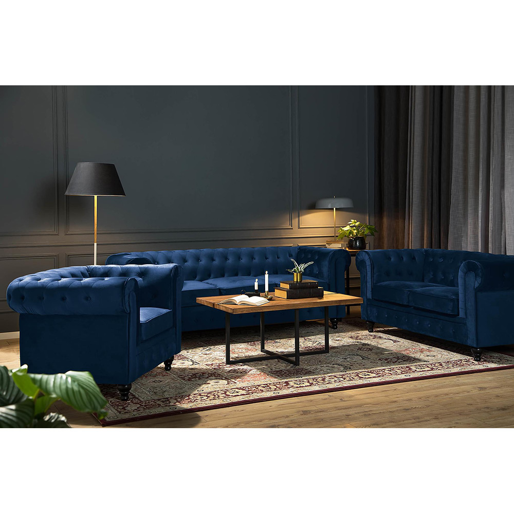 Soffgrupp Chesterfield Lyx 2-sits+3-sitssoffa Sammet