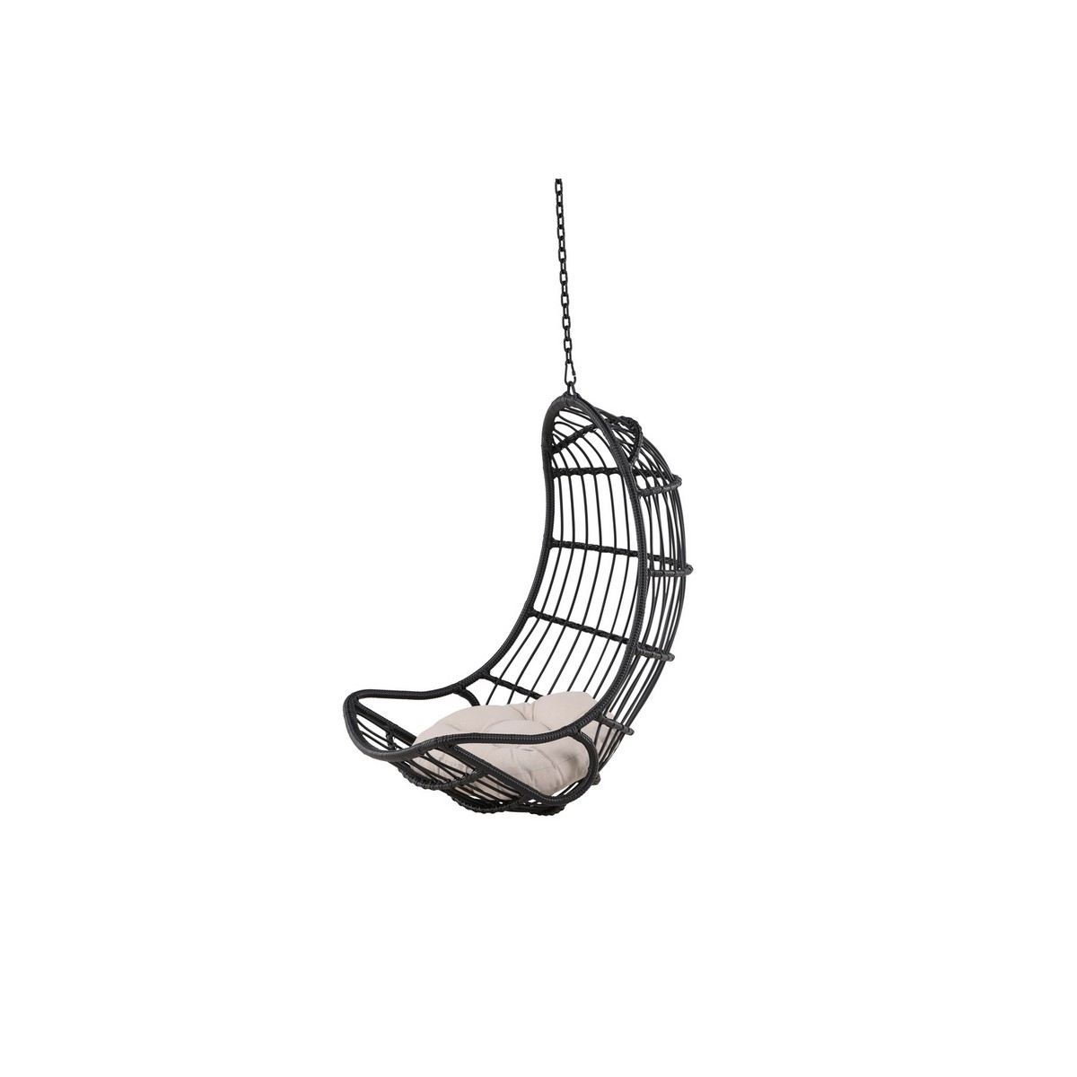 Pulau Hangingchair Rattan Black / Creme Svart