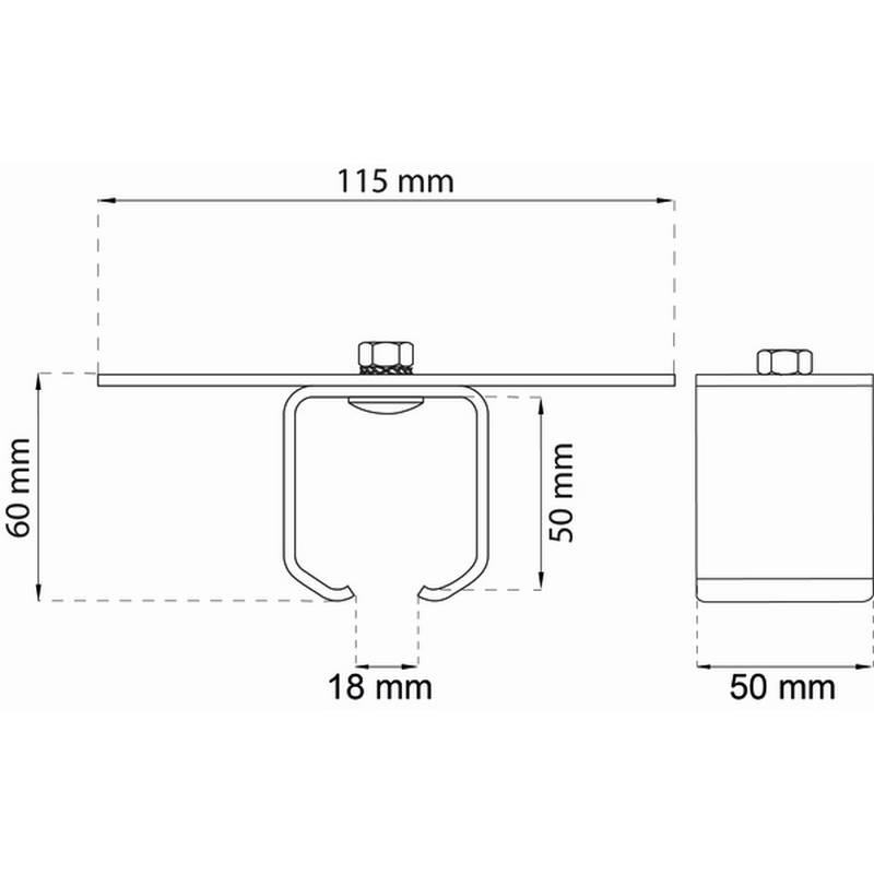 Takhållare Habo SF-150/300 för Skjutdörrsskena SF-150 och SF-300
