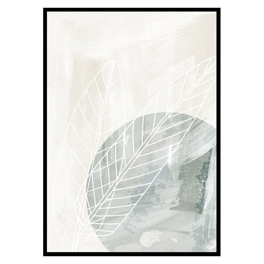 Poster Gallerix Watercolor Leaf Silhouette