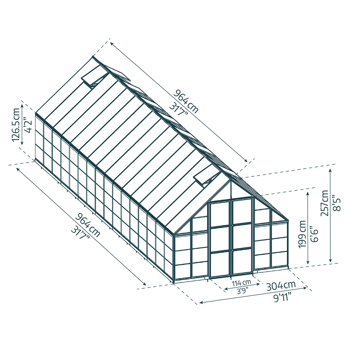 Växthus Canopia by Palram Balance 28,7 m² Silver