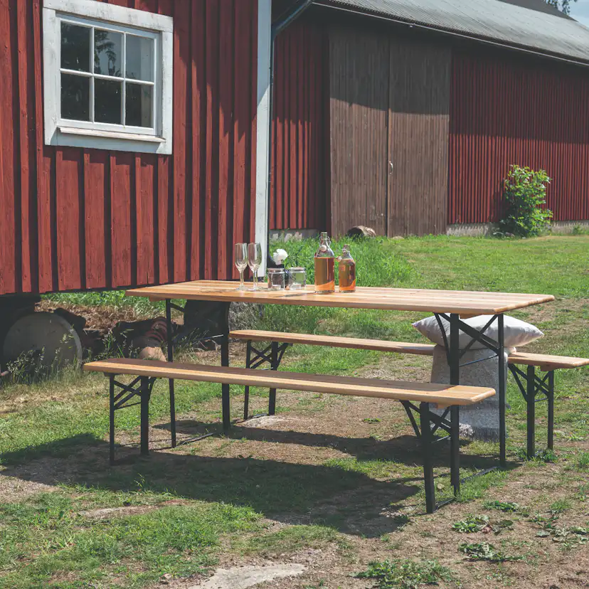 Bänkbord Venture Home Guniess Ihopfällbart Picknickbord med 6 Sittplatser