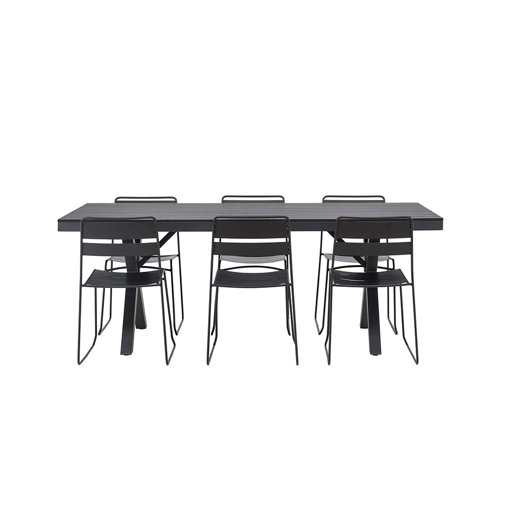 Garcia Diningtable Alumnium - Black / Rectangular 100*200* + Svart