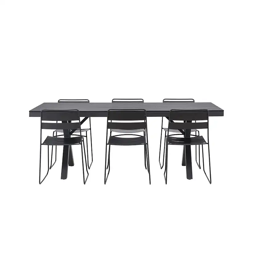 Garcia Diningtable Alumnium - Black / Rectangular 100*200* + Svart