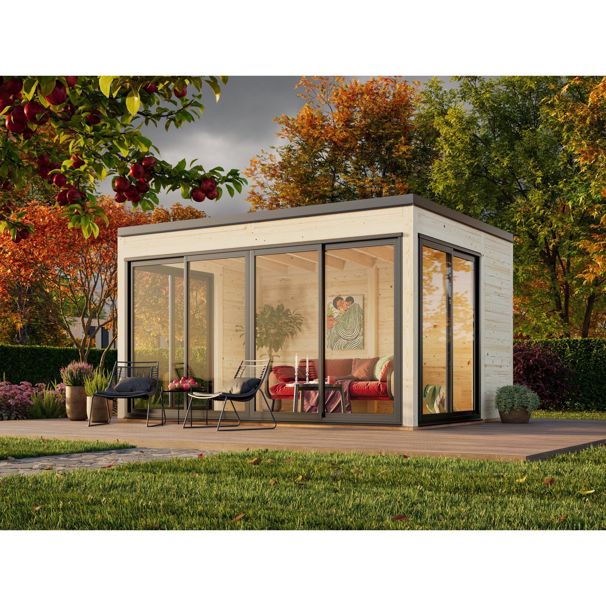 Stuga Palmako Serena 13,4 m² Set 2 Slide Plus (inv. 12,6 m²)