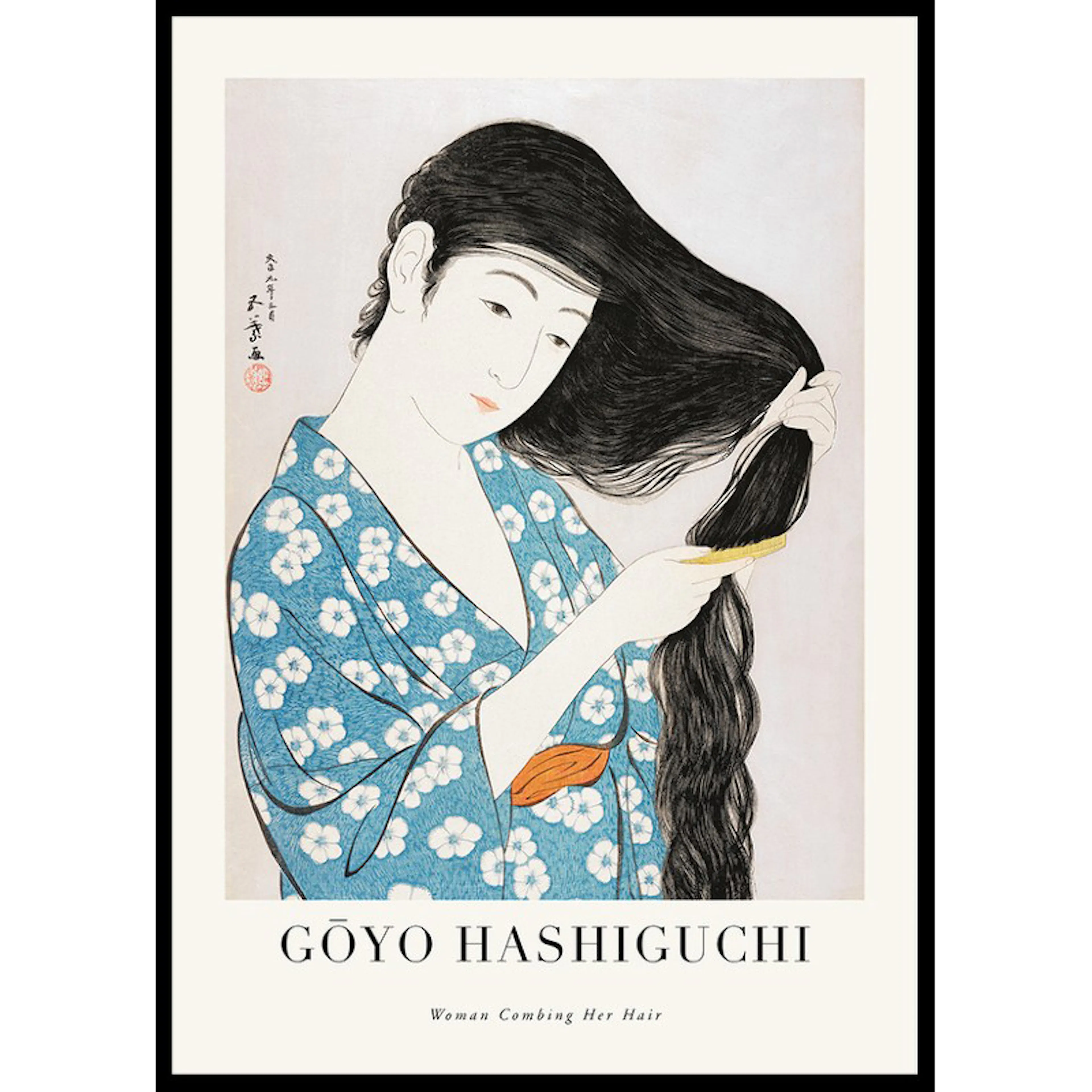 Woman Combing Her Hair By Goyō Hashiguchi 50x70 50x70 cm