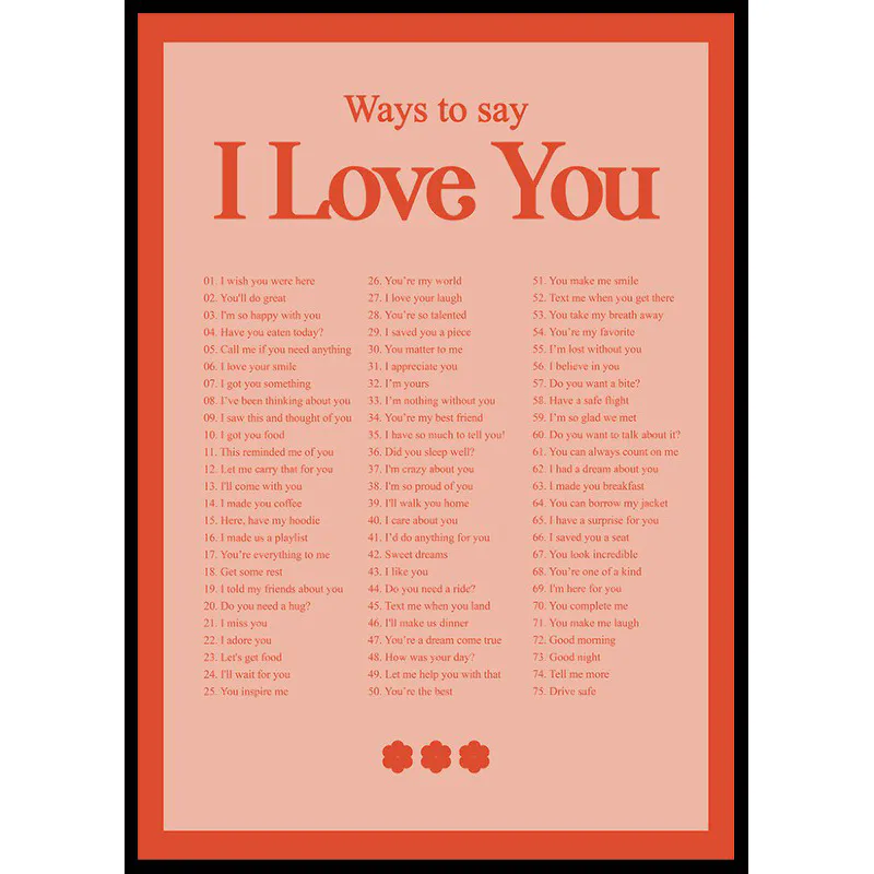 Ways To Say I Love You 70x100 70x100 cm