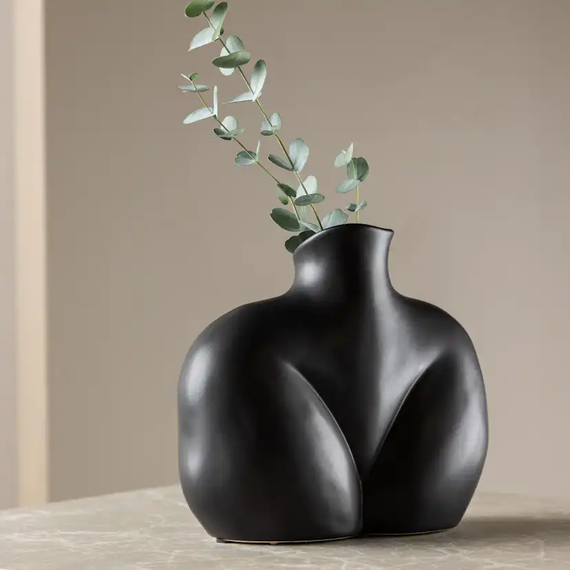 Harvey Vase - Matte Black - 17*10*15Hcm Svart