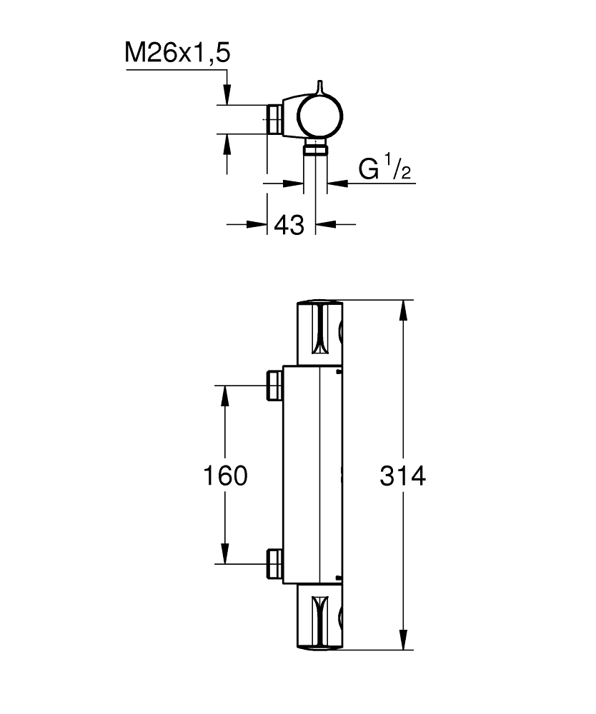 Duschblandare Grohe Precision Start 34846 160 cc