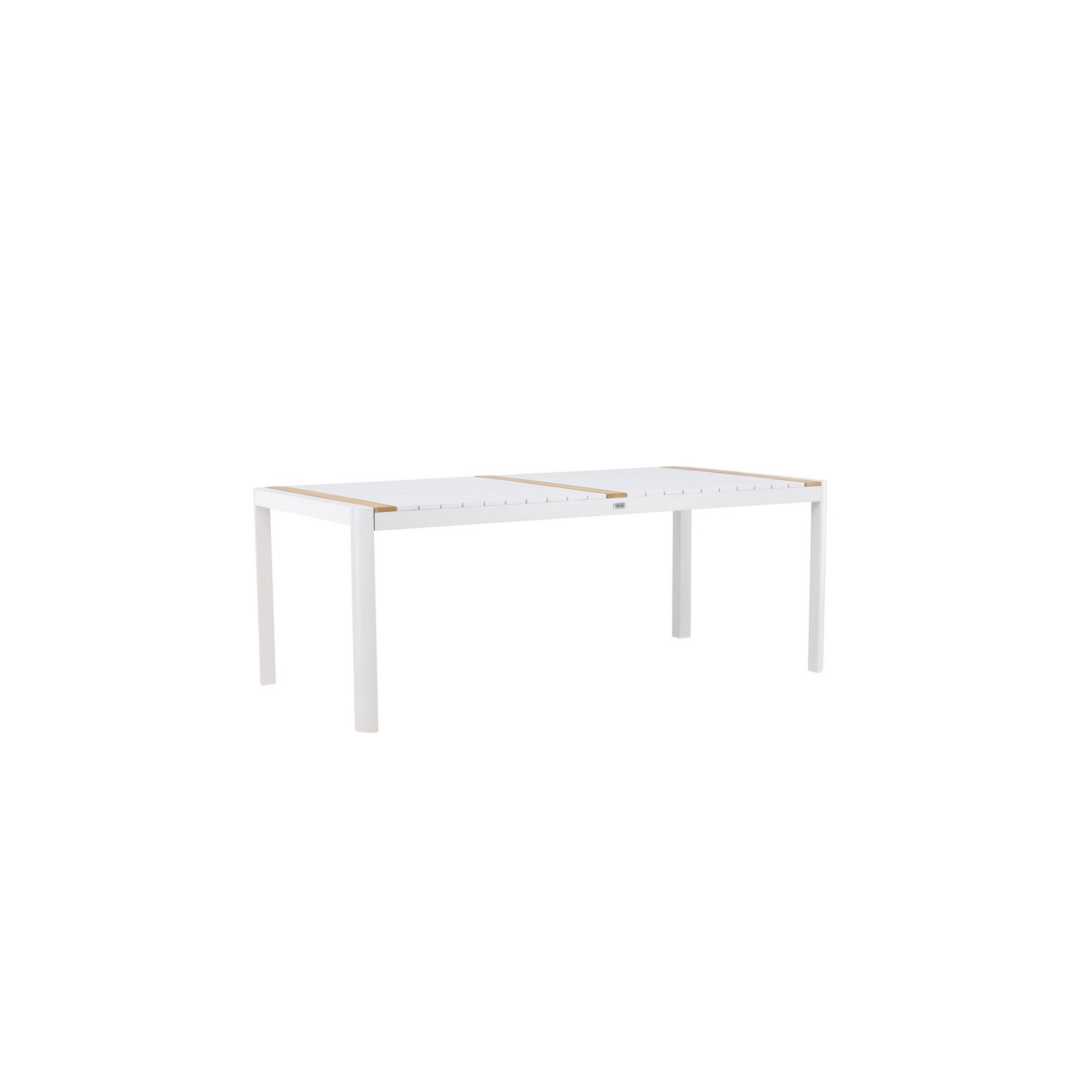 Togo Dining Table, White, Teak, Aluminum Vit