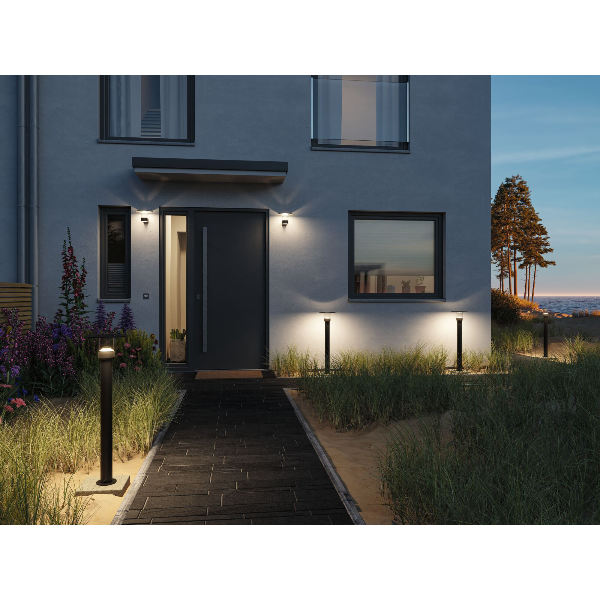 Fasadbelysning LED Paulmann Sienna med Skymningsstyrd rörelsedetektor Seawater Resistant IP44 230V