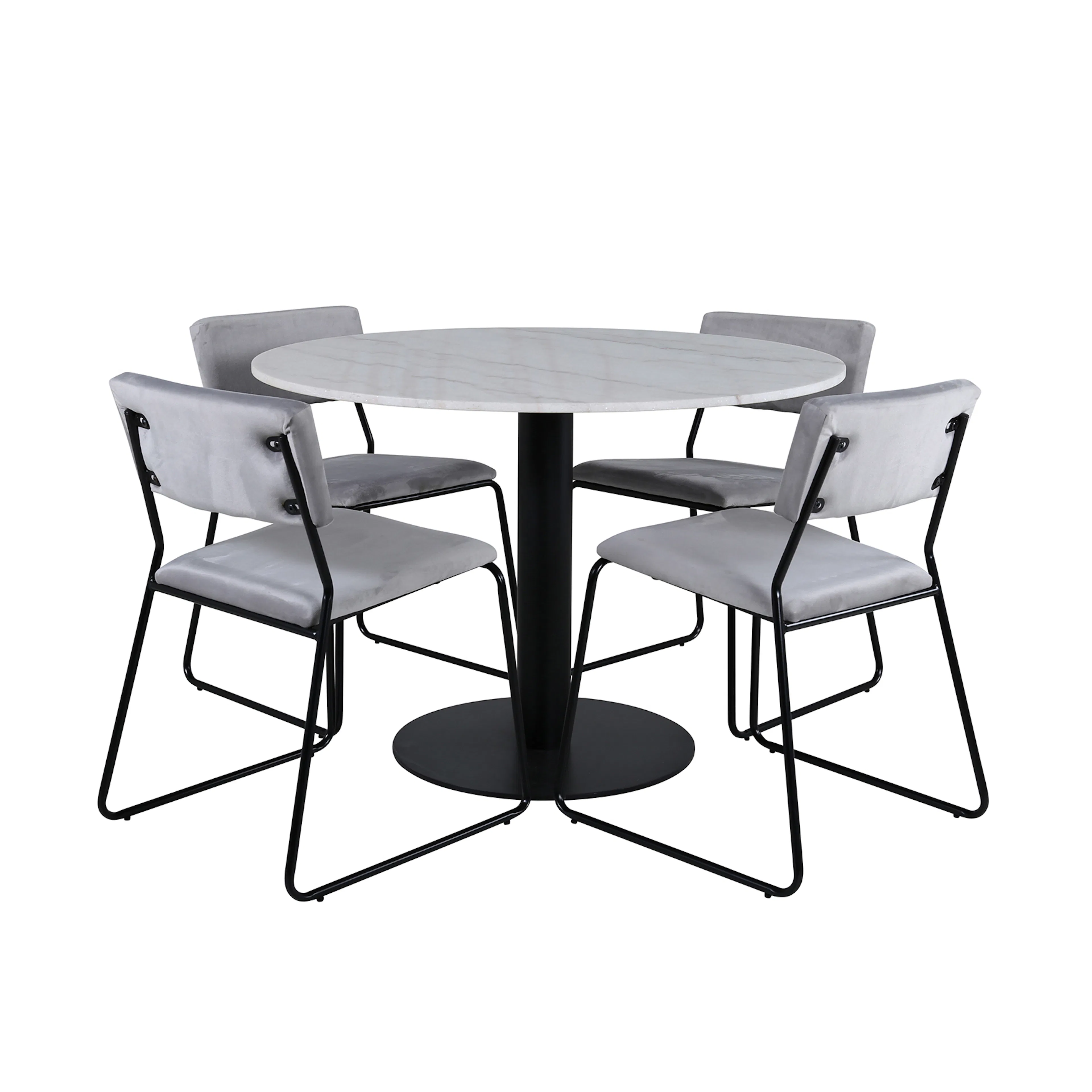 Matgrupp Venture Home med Ester Matbord och 4 Kungshamn Matstolar i Sammet