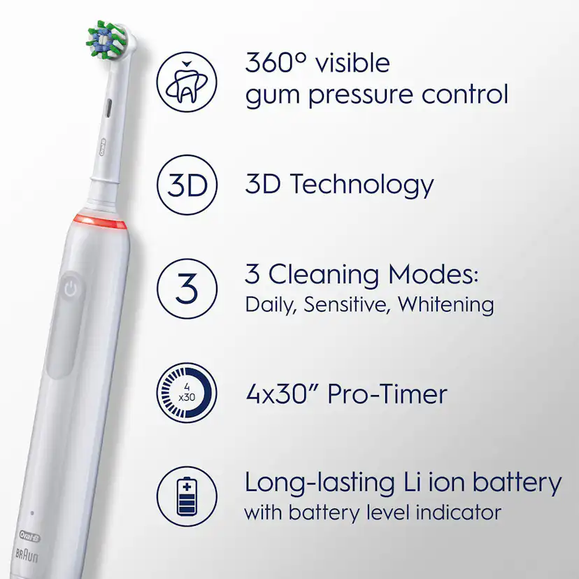 Eltandborste Oral-B Pro3 Duo Black/White med Timerfunktion & 3 Borsthuvuden