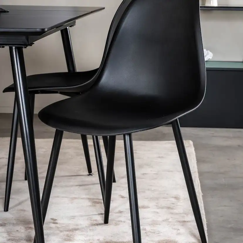 Matgrupp Venture Home Silvia med Iläggsskiva och 4 Pop Stolar