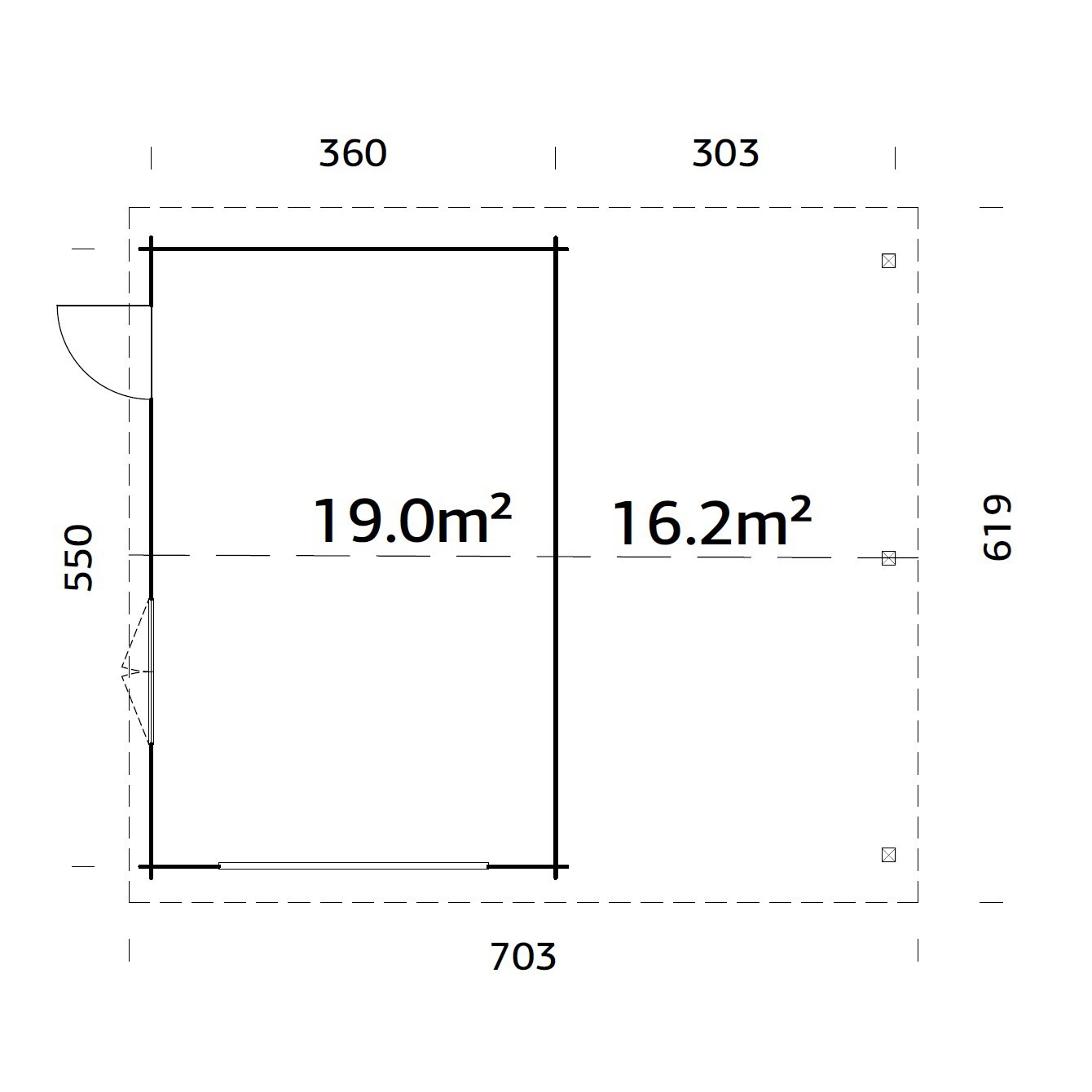 Roger 19,0+16,2 m2 kit WTDIP Impregnerad transparent