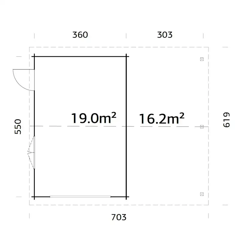 Roger 19,0+16,2 m2 kit WTDIP Impregnerad transparent