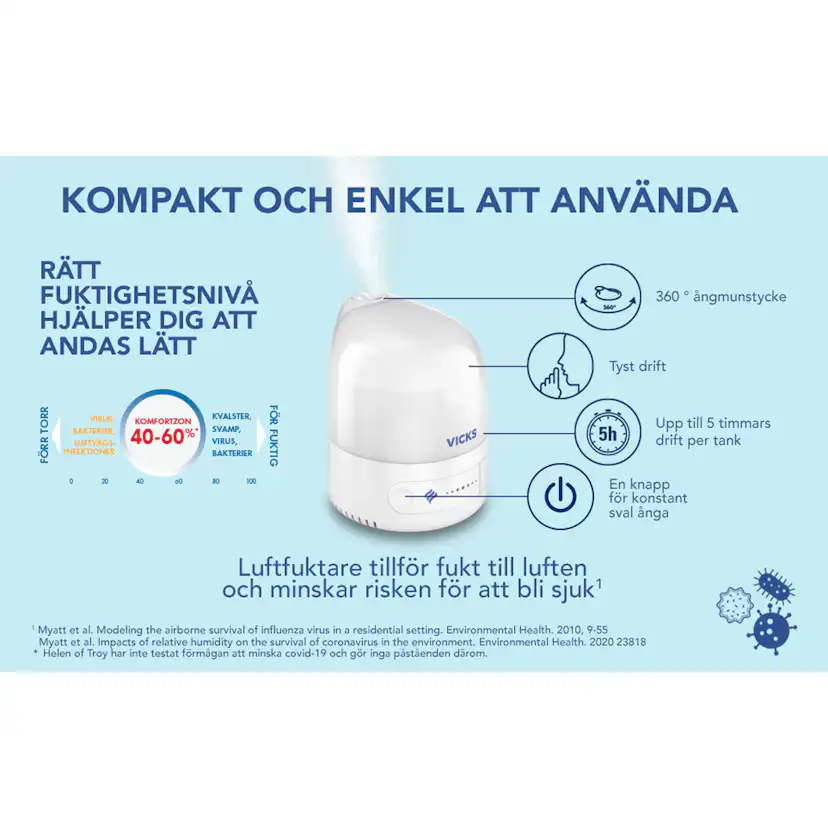 Luftfuktare Vicks VUL510E4 Ultrasonic-Cool Mist