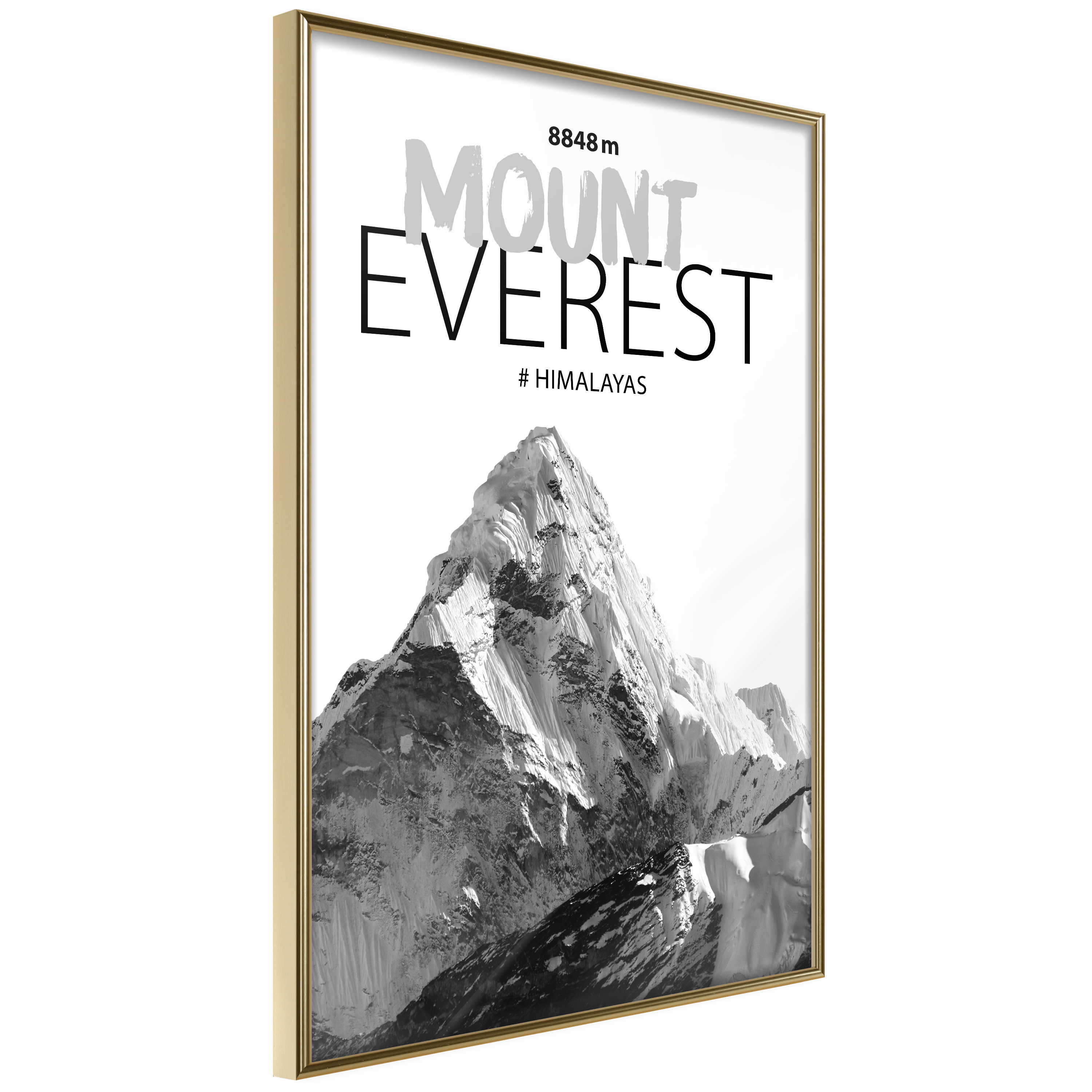 Affisch - Mount Everest [Poster] 40x60 Guld ram, 40x60 cm