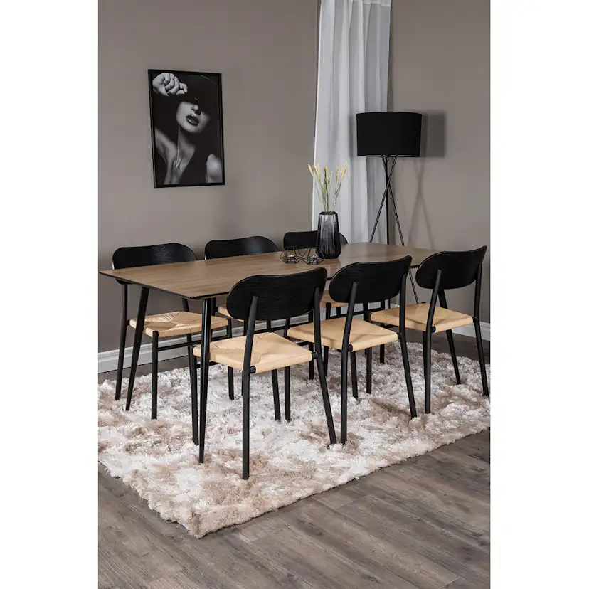 Matgrupp Venture Home Polly Ø120 cm med 6st Silar Matstolar