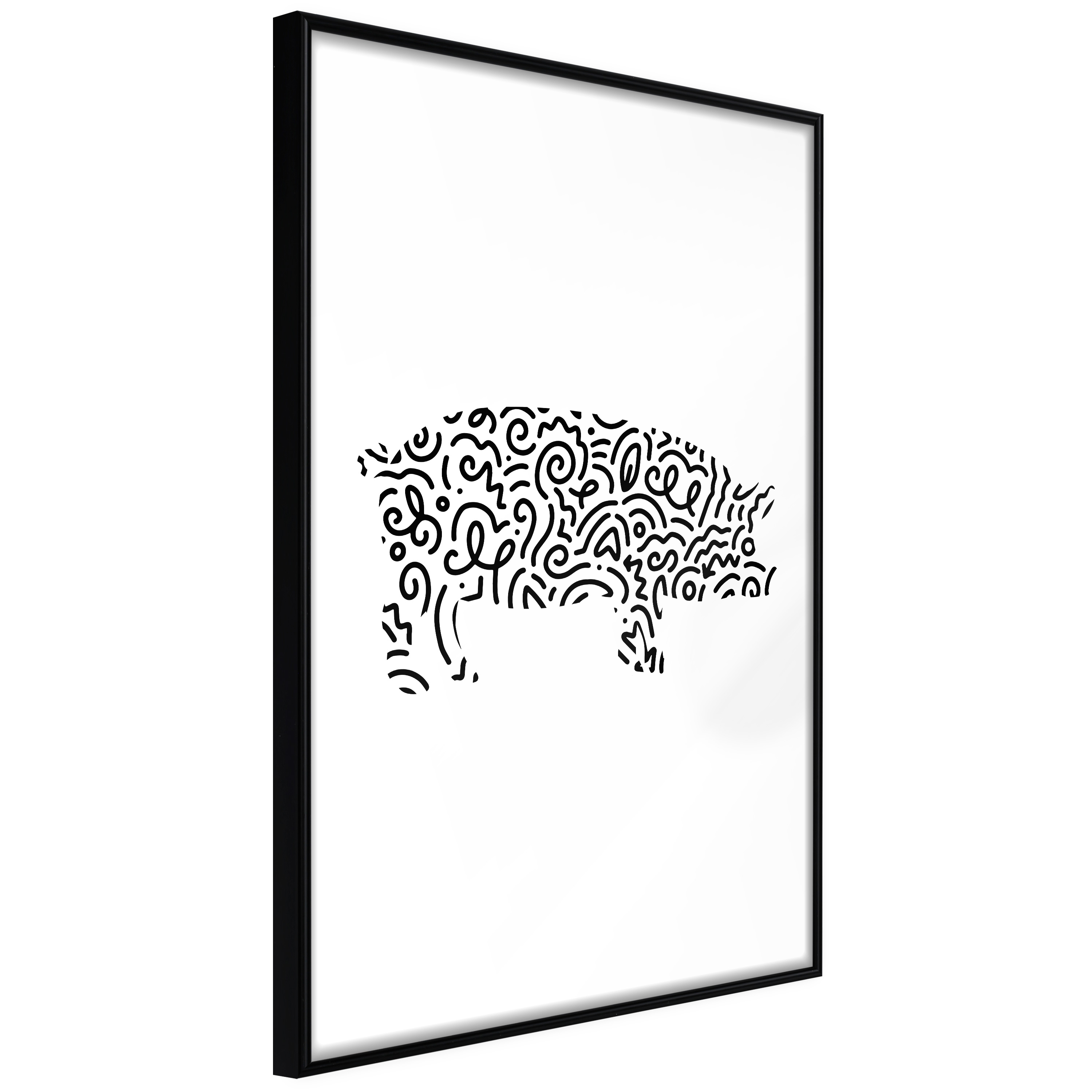 Poster Artgeist Affisch Black and White Piggy