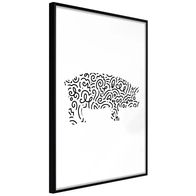 Poster Artgeist Affisch Black and White Piggy