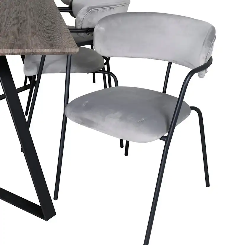 Matgrupp Venture Home Madde med 6 Aris Stolar Sammet