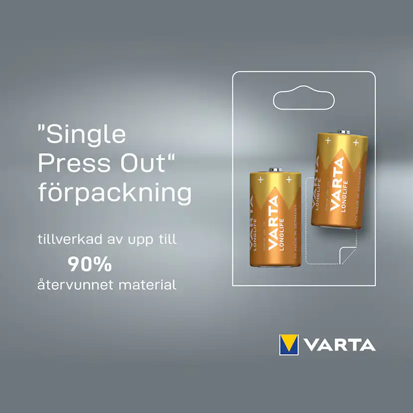 Batteri VARTA Alkaliska Longlife LR20/D 2-Pack