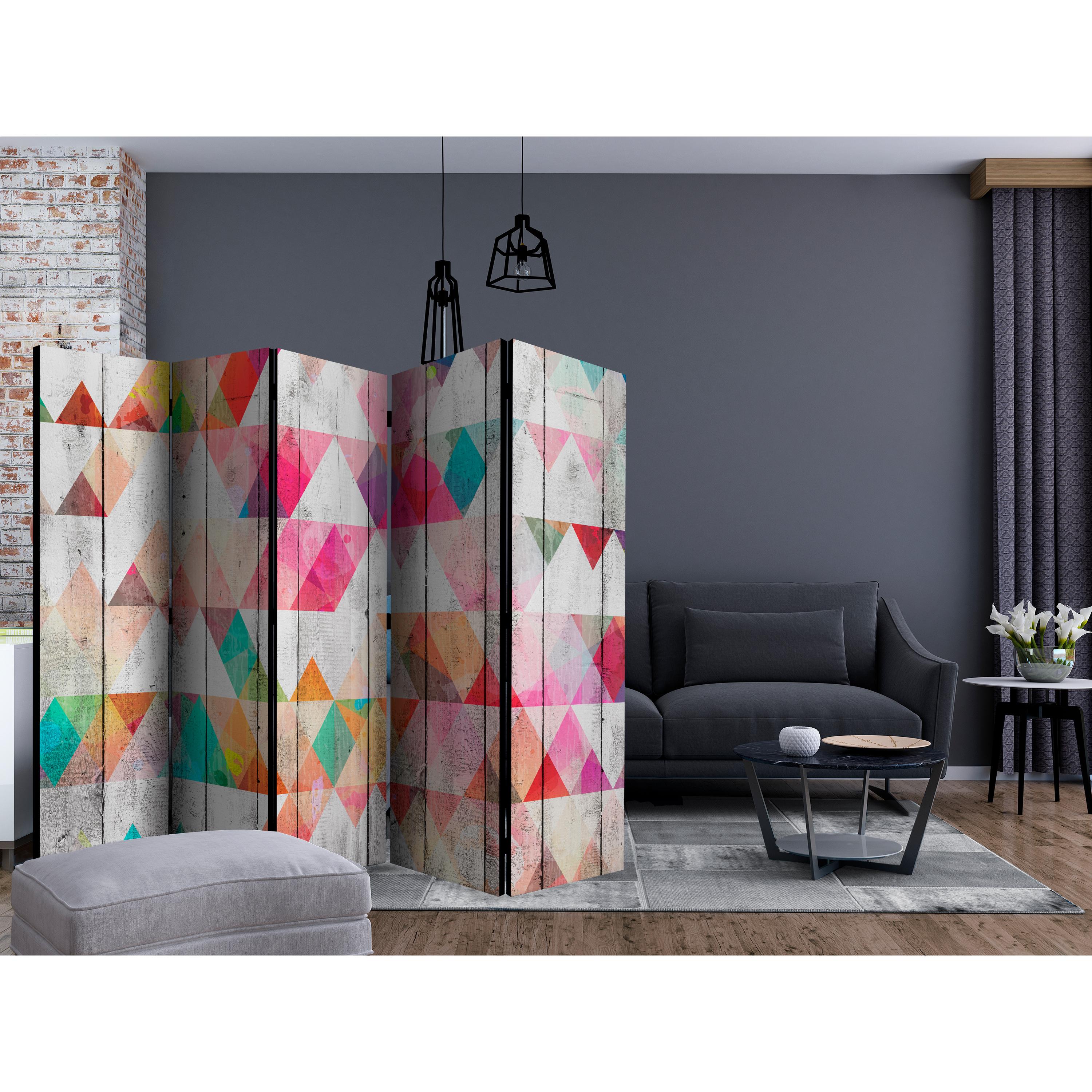 Rumsavdelare Arkiio Rainbow Triangles II 225x172 cm