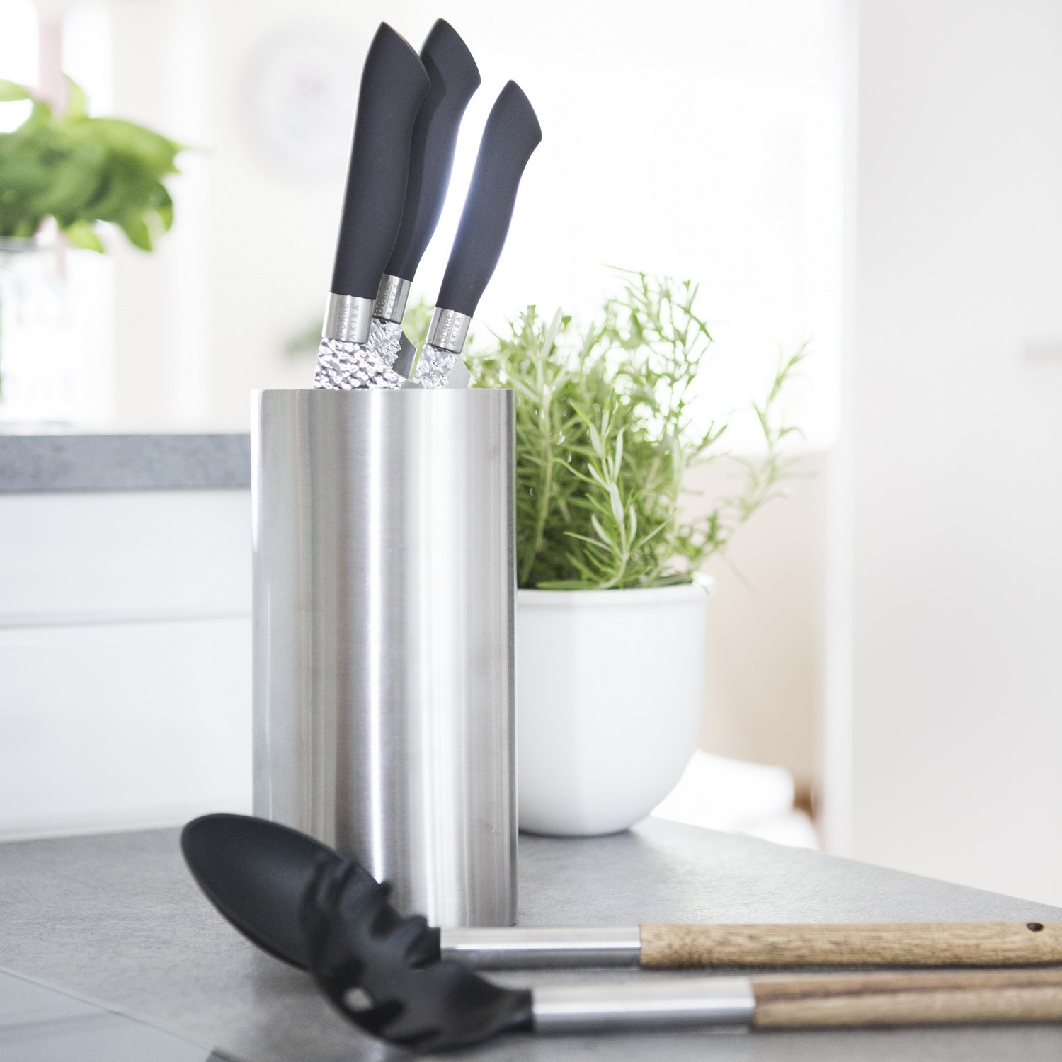 Universal knivblock 23 cm Silver