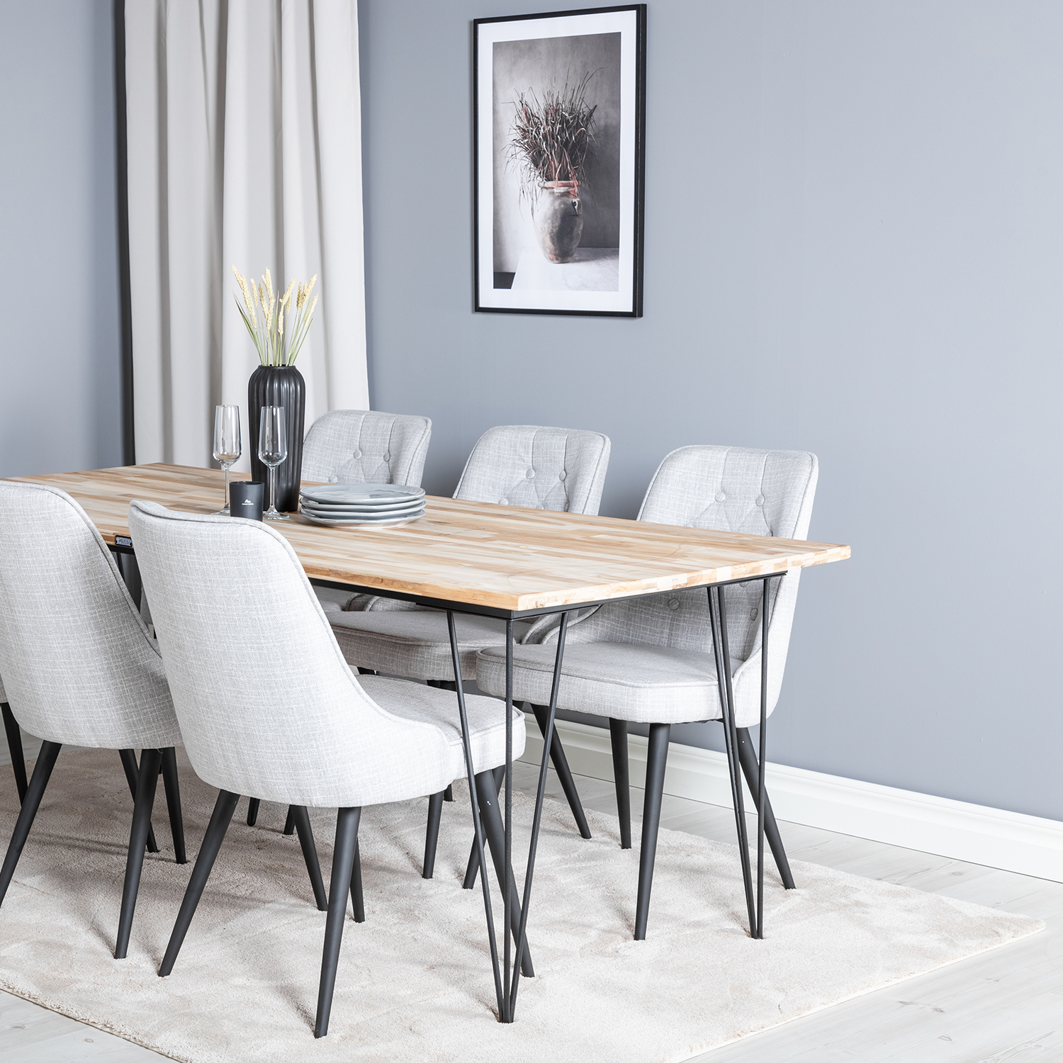 Matgrupp Venture Home Bim med 6 Vera Stolar