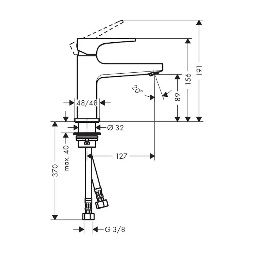 Tvättställsblandare Hansgrohe Metropol 100